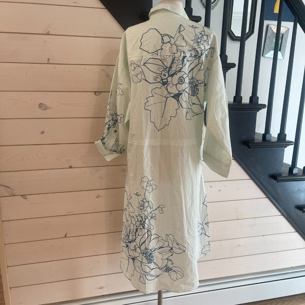 025 By Anthropologie Long Sleeve Popover Shirt Dress NWOT Oversized Size XS - Picture 8 of 12